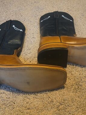 Anderson bean 11.5b Mens Leather Cowboy Boots - Black & Brown